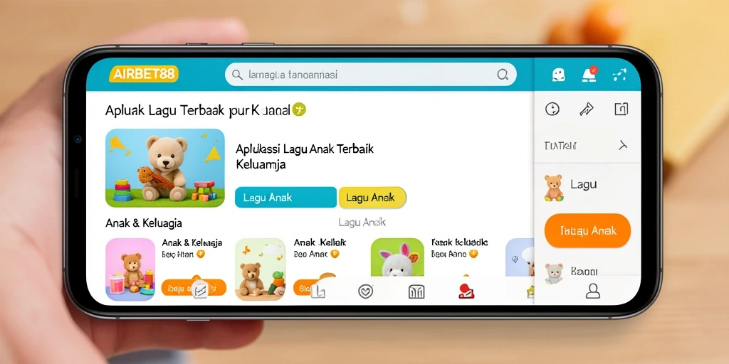 Antarmuka aplikasi AIRBET88 yang ramah anak dan menyenangkan.