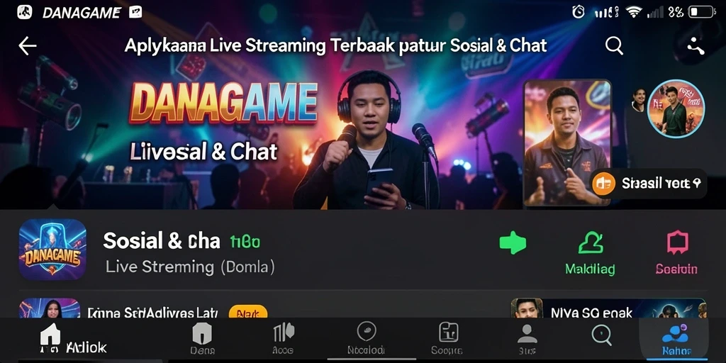 Antarmuka Live Streaming yang interaktif dan menarik di DANAGAME.