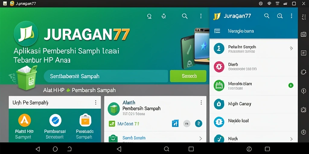 Antarmuka intuitif JURAGAN77 menampilkan fitur Pembersih Sampah yang mudah digunakan.