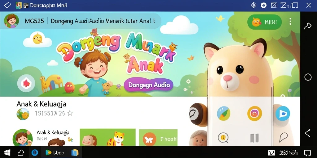 Tampilan antarmuka aplikasi MG525 yang menarik dan ramah anak.
