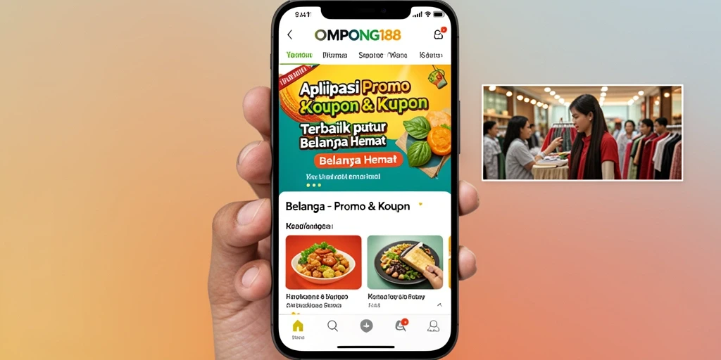 Screenshot antarmuka OMPONG188 dengan kupon dan promo menarik.