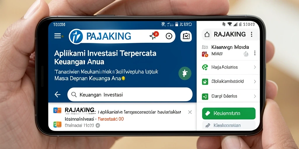 Antarmuka pengguna aplikasi RAJAKING yang modern dan fungsional untuk investasi.
