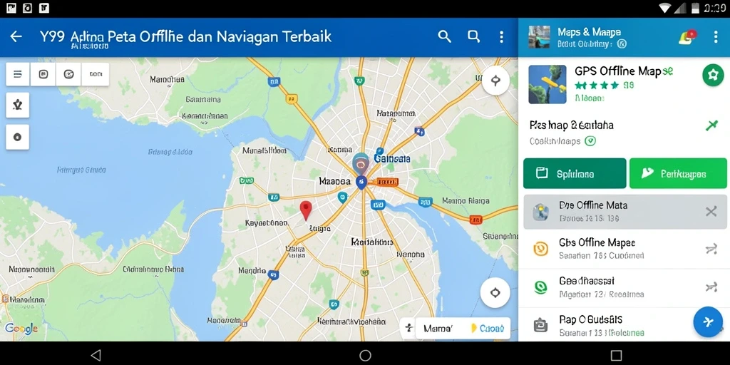 Antarmuka pengguna Y89 yang memudahkan navigasi dan pencarian lokasi.