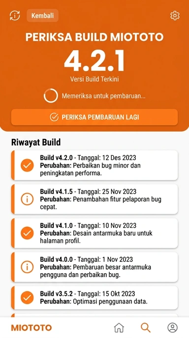 Riwayat Versi Terbaru miototo untuk Android